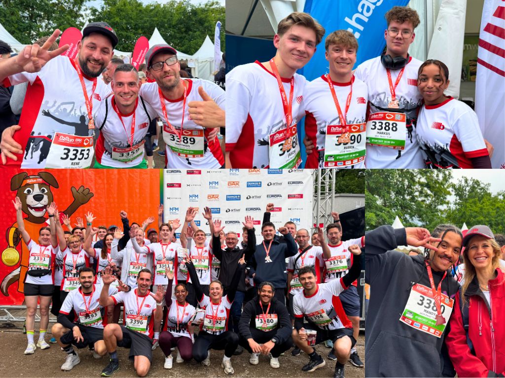 Collage von dem Jakob Becker Team zum Firmenlauf 2026 in Kaiserslautern.